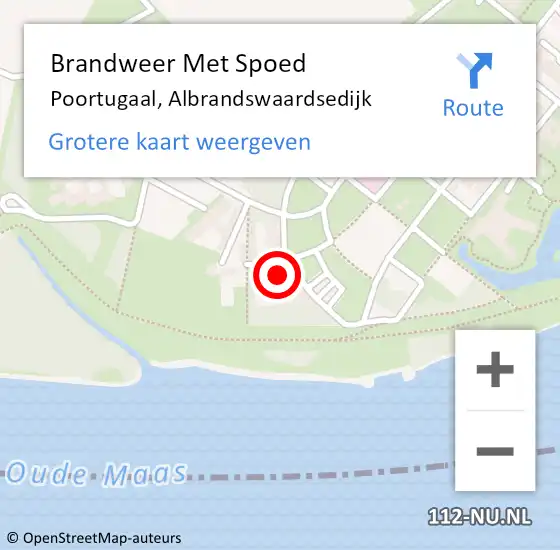 Locatie op kaart van de 112 melding: Brandweer Met Spoed Naar Poortugaal, Albrandswaardsedijk op 14 juni 2024 09:07