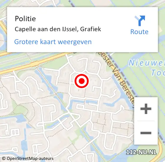 Locatie op kaart van de 112 melding: Politie Capelle aan den IJssel, Grafiek op 14 juni 2024 09:34