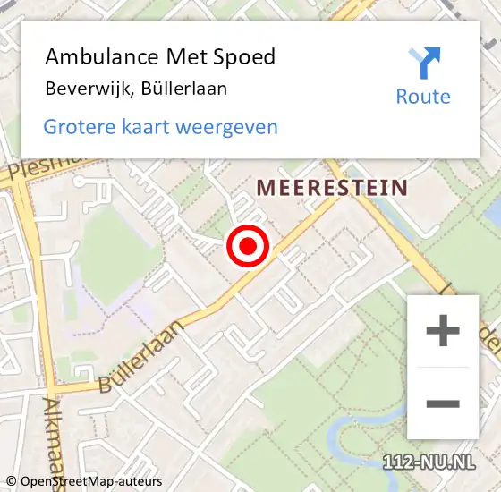 Locatie op kaart van de 112 melding: Ambulance Met Spoed Naar Beverwijk, Büllerlaan op 14 juni 2024 10:07