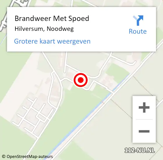 Locatie op kaart van de 112 melding: Brandweer Met Spoed Naar Hilversum, Noodweg op 14 juni 2024 10:56