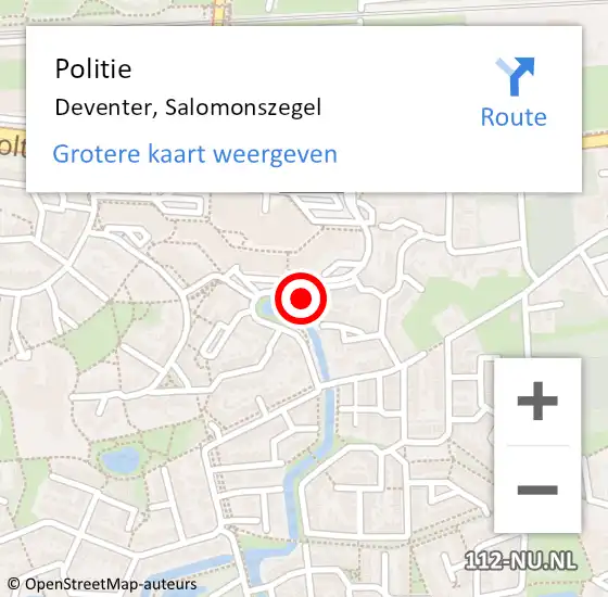 Locatie op kaart van de 112 melding: Politie Deventer, Salomonszegel op 14 juni 2024 11:21