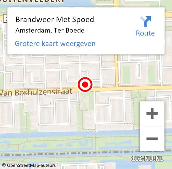 Locatie op kaart van de 112 melding: Brandweer Met Spoed Naar Amsterdam, Ter Boede op 14 juni 2024 11:35