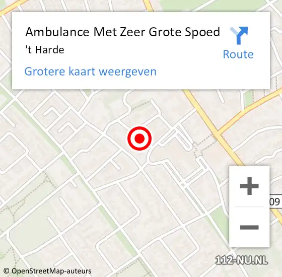 Locatie op kaart van de 112 melding: Ambulance Met Zeer Grote Spoed Naar 't Harde op 14 juni 2024 11:39