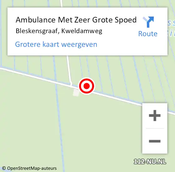 Locatie op kaart van de 112 melding: Ambulance Met Zeer Grote Spoed Naar Bleskensgraaf, Kweldamweg op 14 juni 2024 11:44