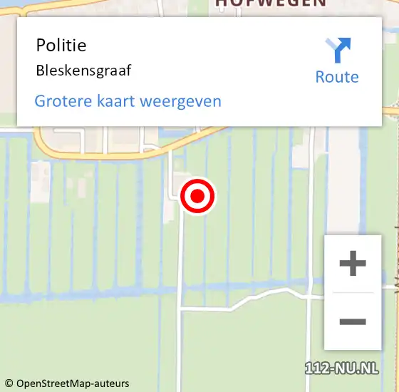 Locatie op kaart van de 112 melding: Politie Bleskensgraaf op 14 juni 2024 11:56