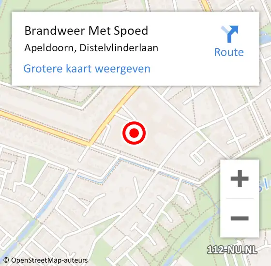 Locatie op kaart van de 112 melding: Brandweer Met Spoed Naar Apeldoorn, Distelvlinderlaan op 14 juni 2024 12:00