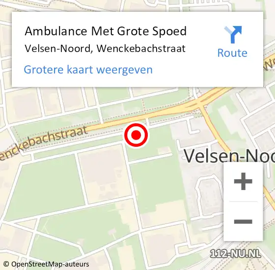 Locatie op kaart van de 112 melding: Ambulance Met Grote Spoed Naar Velsen-Noord, Wenckebachstraat op 14 juni 2024 12:48