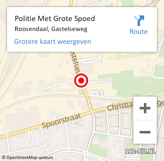 Locatie op kaart van de 112 melding: Politie Met Grote Spoed Naar Roosendaal, Gastelseweg op 14 juni 2024 14:07