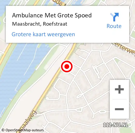 Locatie op kaart van de 112 melding: Ambulance Met Grote Spoed Naar Maasbracht, Roefstraat op 14 juni 2024 14:13