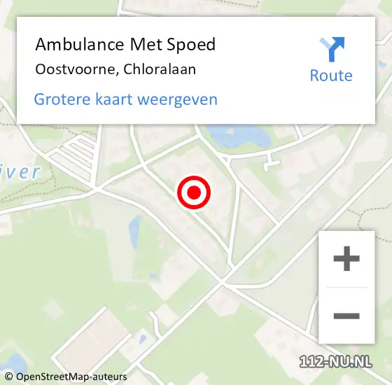 Locatie op kaart van de 112 melding: Ambulance Met Spoed Naar Oostvoorne, Chloralaan op 14 juni 2024 15:05