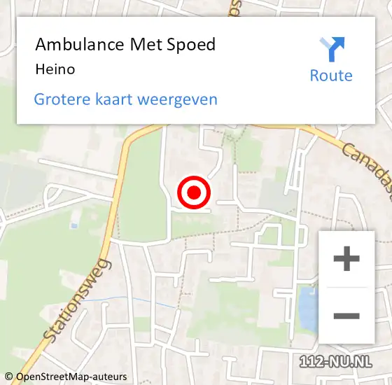 Locatie op kaart van de 112 melding: Ambulance Met Spoed Naar Heino op 14 juni 2024 15:28