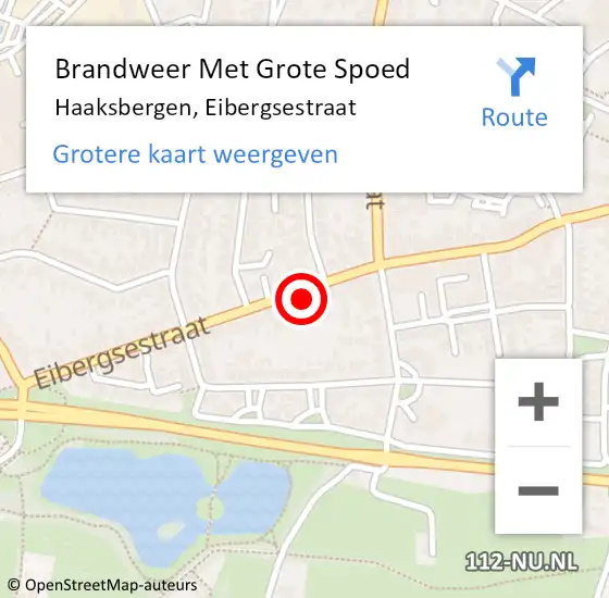 Locatie op kaart van de 112 melding: Brandweer Met Grote Spoed Naar Haaksbergen, Eibergsestraat op 14 juni 2024 15:34