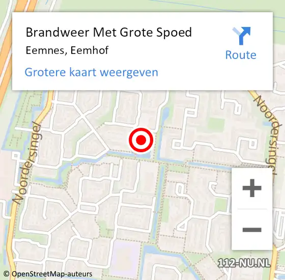 Locatie op kaart van de 112 melding: Brandweer Met Grote Spoed Naar Eemnes, Eemhof op 14 juni 2024 16:10