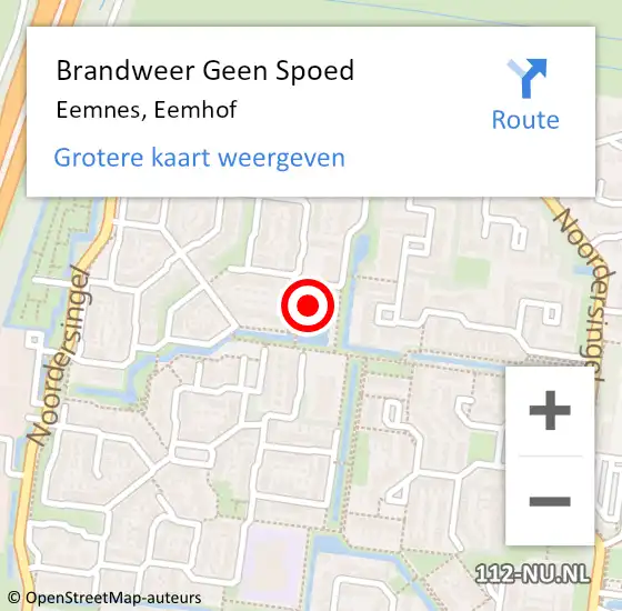 Locatie op kaart van de 112 melding: Brandweer Geen Spoed Naar Eemnes, Eemhof op 14 juni 2024 16:11