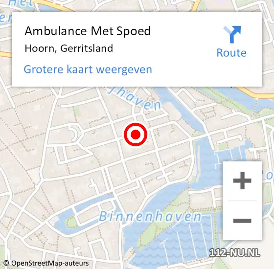 Locatie op kaart van de 112 melding: Ambulance Met Spoed Naar Hoorn, Gerritsland op 14 juni 2024 16:12