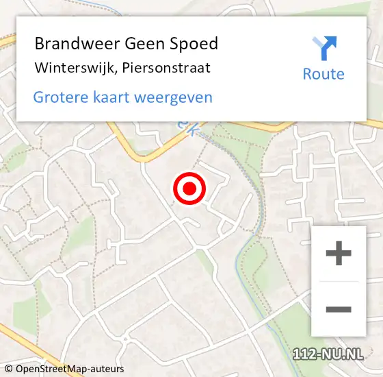 Locatie op kaart van de 112 melding: Brandweer Geen Spoed Naar Winterswijk, Piersonstraat op 14 juni 2024 16:29