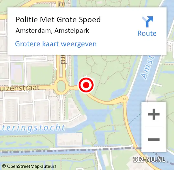 Locatie op kaart van de 112 melding: Politie Met Grote Spoed Naar Amsterdam, Amstelpark op 14 juni 2024 16:32