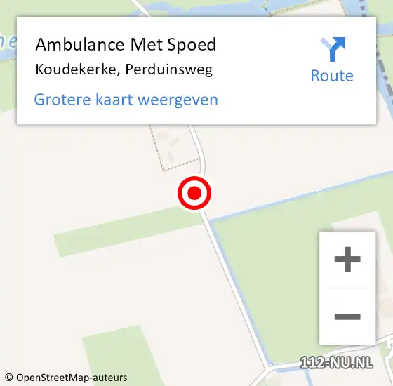 Locatie op kaart van de 112 melding: Ambulance Met Spoed Naar Koudekerke, Perduinsweg op 9 oktober 2014 13:26