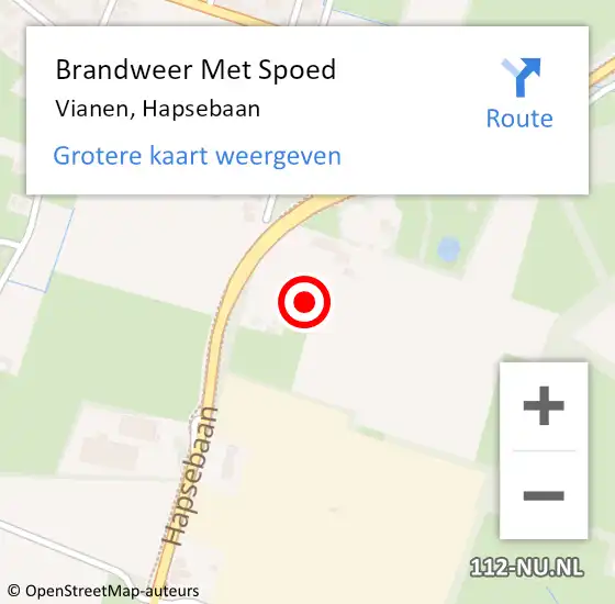 Locatie op kaart van de 112 melding: Brandweer Met Spoed Naar Vianen, Hapsebaan op 14 juni 2024 18:08