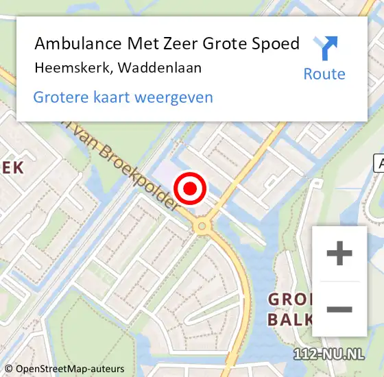 Locatie op kaart van de 112 melding: Ambulance Met Zeer Grote Spoed Naar Heemskerk, Waddenlaan op 14 juni 2024 18:23