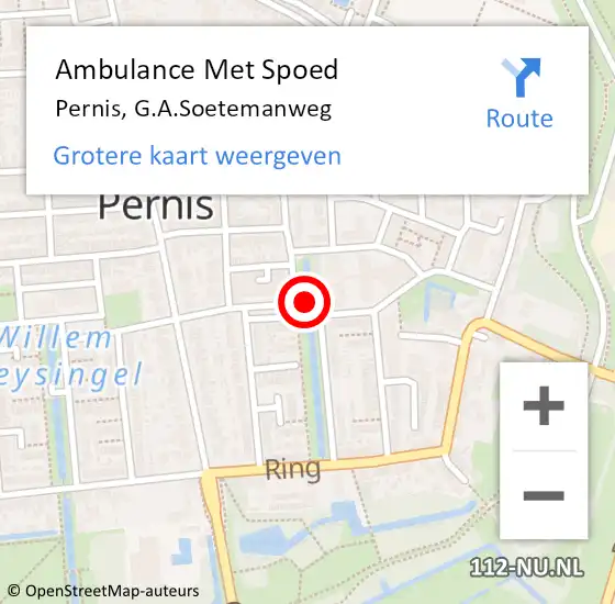 Locatie op kaart van de 112 melding: Ambulance Met Spoed Naar Pernis, G.A.Soetemanweg op 14 juni 2024 19:38