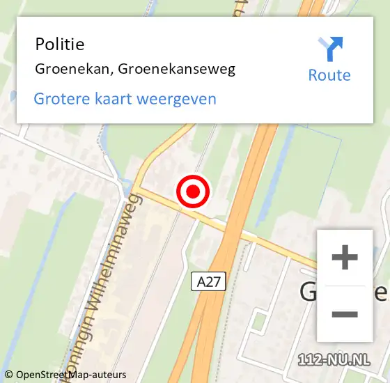 Locatie op kaart van de 112 melding: Politie Groenekan, Groenekanseweg op 14 juni 2024 19:58