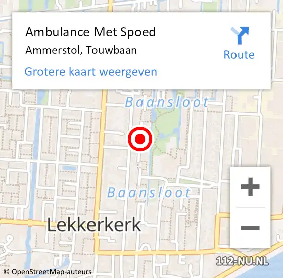 Locatie op kaart van de 112 melding: Ambulance Met Spoed Naar Ammerstol, Touwbaan op 14 juni 2024 20:51