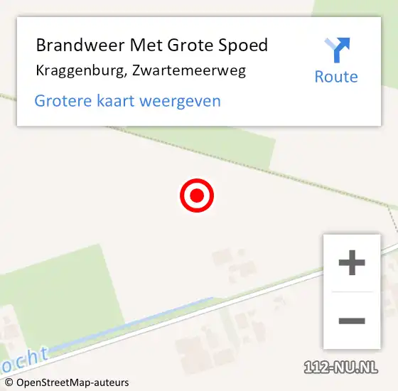 Locatie op kaart van de 112 melding: Brandweer Met Grote Spoed Naar Kraggenburg, Zwartemeerweg op 14 juni 2024 21:08