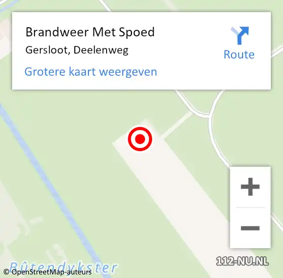 Locatie op kaart van de 112 melding: Brandweer Met Spoed Naar Gersloot, Deelenweg op 14 juni 2024 21:12