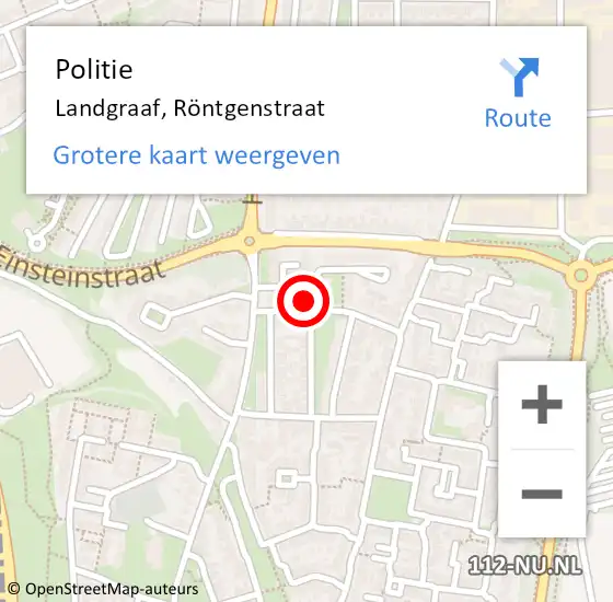 Locatie op kaart van de 112 melding: Politie Landgraaf, Röntgenstraat op 14 juni 2024 21:16