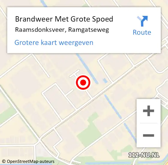 Locatie op kaart van de 112 melding: Brandweer Met Grote Spoed Naar Raamsdonksveer, Ramgatseweg op 14 juni 2024 21:26