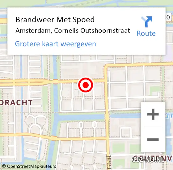 Locatie op kaart van de 112 melding: Brandweer Met Spoed Naar Amsterdam, Cornelis Outshoornstraat op 14 juni 2024 21:59