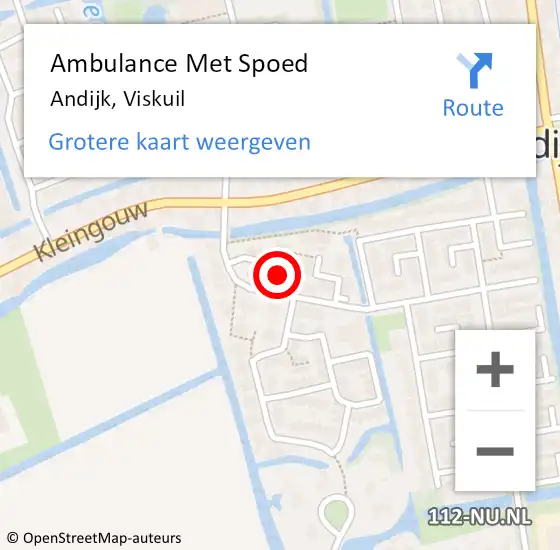 Locatie op kaart van de 112 melding: Ambulance Met Spoed Naar Andijk, Viskuil op 14 juni 2024 22:17