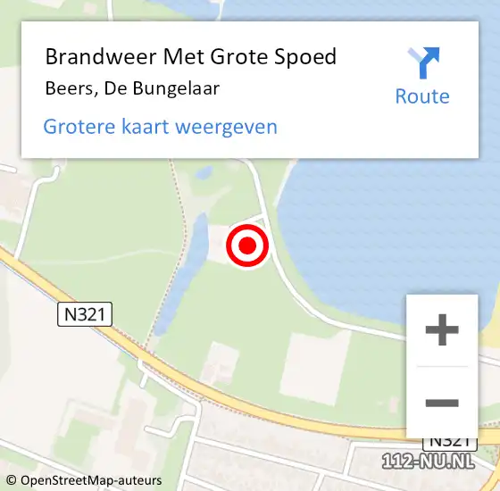 Locatie op kaart van de 112 melding: Brandweer Met Grote Spoed Naar Beers, De Bungelaar op 14 juni 2024 23:01