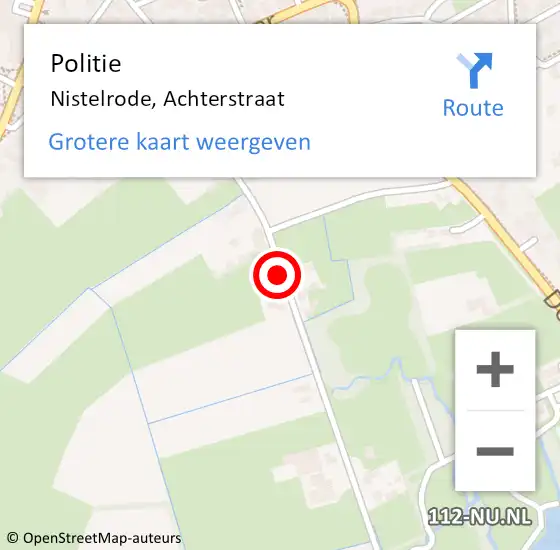 Locatie op kaart van de 112 melding: Politie Nistelrode, Achterstraat op 14 juni 2024 23:33