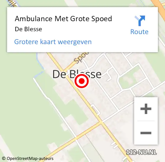 Locatie op kaart van de 112 melding: Ambulance Met Grote Spoed Naar De Blesse op 15 juni 2024 00:08