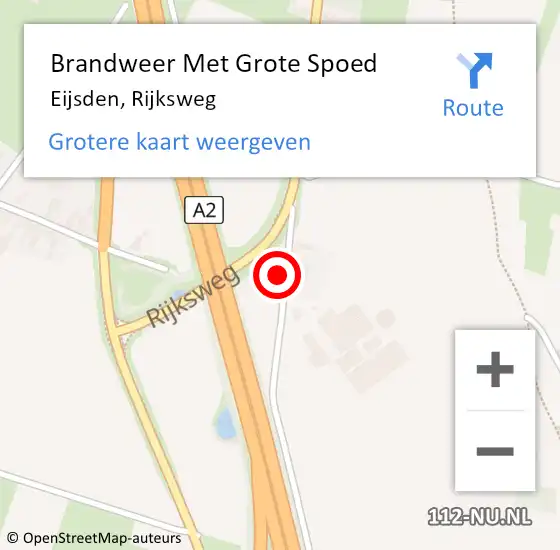 Locatie op kaart van de 112 melding: Brandweer Met Grote Spoed Naar Eijsden, Rijksweg op 15 juni 2024 00:26