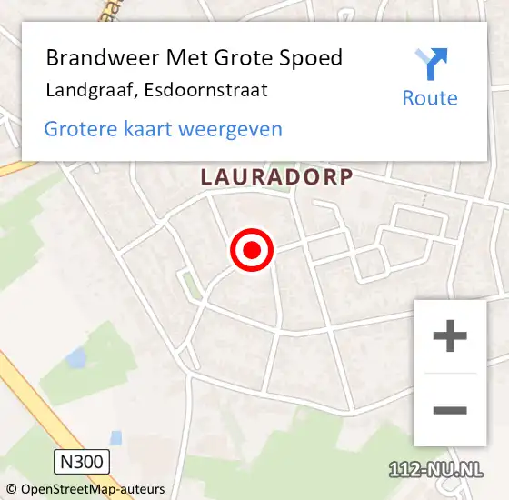 Locatie op kaart van de 112 melding: Brandweer Met Grote Spoed Naar Landgraaf, Esdoornstraat op 15 juni 2024 00:45