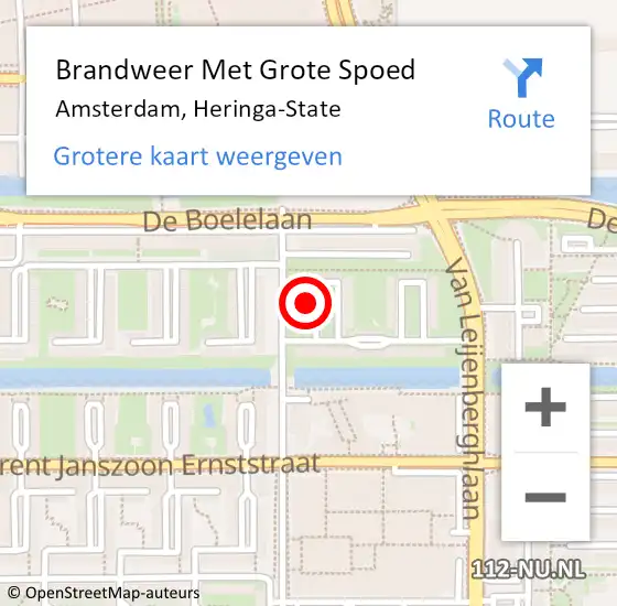 Locatie op kaart van de 112 melding: Brandweer Met Grote Spoed Naar Amsterdam, Heringa-State op 15 juni 2024 00:59