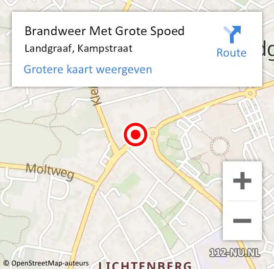 Locatie op kaart van de 112 melding: Brandweer Met Grote Spoed Naar Landgraaf, Kampstraat op 15 juni 2024 01:02