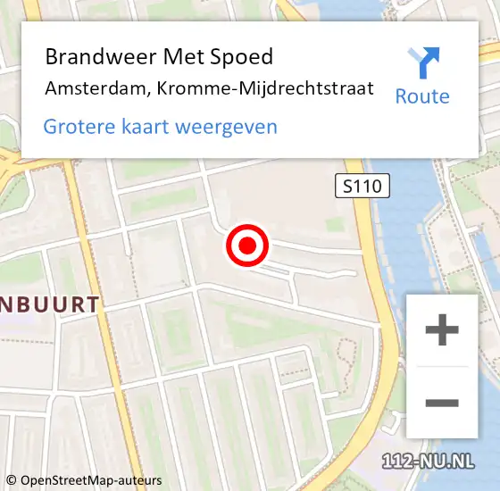 Locatie op kaart van de 112 melding: Brandweer Met Spoed Naar Amsterdam, Kromme-Mijdrechtstraat op 15 juni 2024 01:40