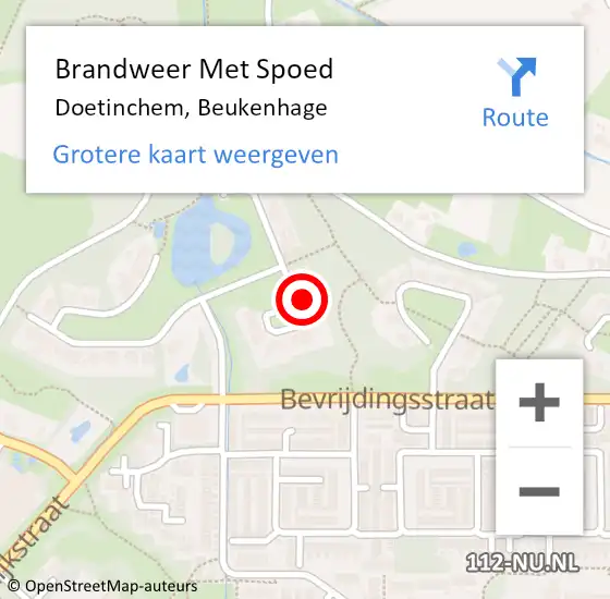 Locatie op kaart van de 112 melding: Brandweer Met Spoed Naar Doetinchem, Beukenhage op 15 juni 2024 01:51