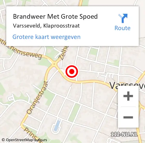 Locatie op kaart van de 112 melding: Brandweer Met Grote Spoed Naar Varsseveld, Klaproosstraat op 15 juni 2024 02:35