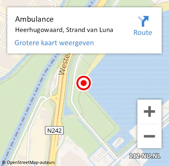 Locatie op kaart van de 112 melding: Ambulance Heerhugowaard, Strand van Luna op 15 juni 2024 02:46