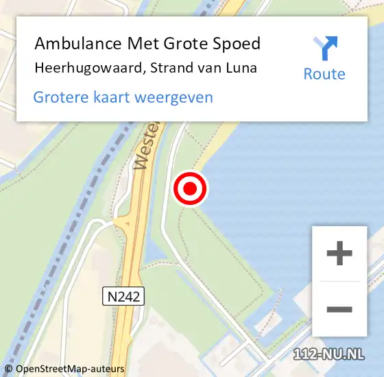 Locatie op kaart van de 112 melding: Ambulance Met Grote Spoed Naar Heerhugowaard, Strand van Luna op 15 juni 2024 02:46