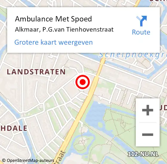 Locatie op kaart van de 112 melding: Ambulance Met Spoed Naar Alkmaar, P.G.van Tienhovenstraat op 15 juni 2024 03:25