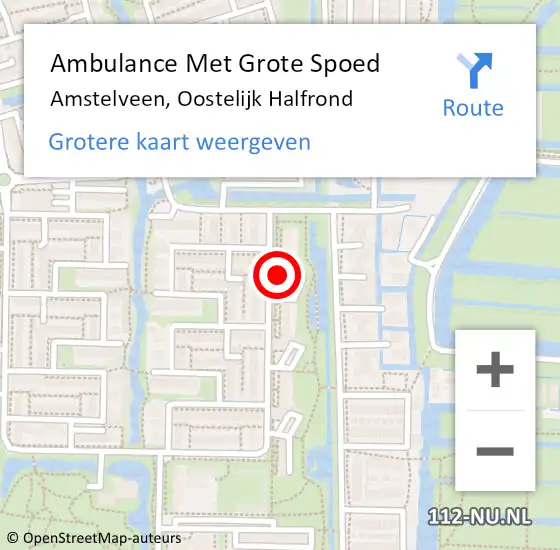 Locatie op kaart van de 112 melding: Ambulance Met Grote Spoed Naar Amstelveen, Oostelijk Halfrond op 15 juni 2024 08:33