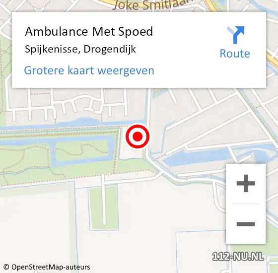 Locatie op kaart van de 112 melding: Ambulance Met Spoed Naar Spijkenisse, Drogendijk op 15 juni 2024 08:46