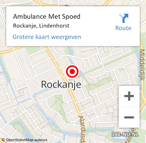 Locatie op kaart van de 112 melding: Ambulance Met Spoed Naar Rockanje, Lindenhorst op 15 juni 2024 10:07