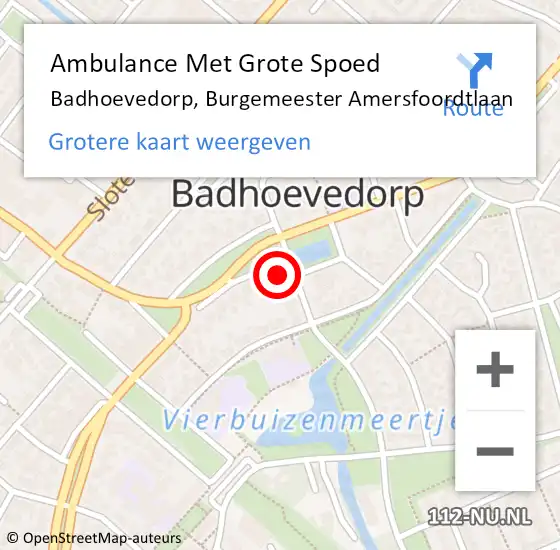 Locatie op kaart van de 112 melding: Ambulance Met Grote Spoed Naar Badhoevedorp, Burgemeester Amersfoordtlaan op 15 juni 2024 10:33